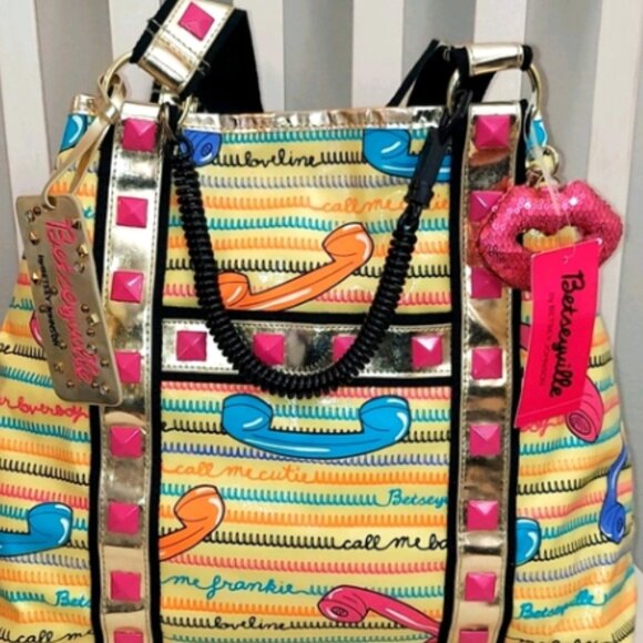 NWT Betsey Johnson BETSEYVILLE CALL ME PHONE TOTE - Picture 12 of 12